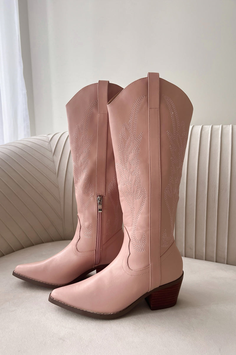 Isla Western Boots, Pink / 9