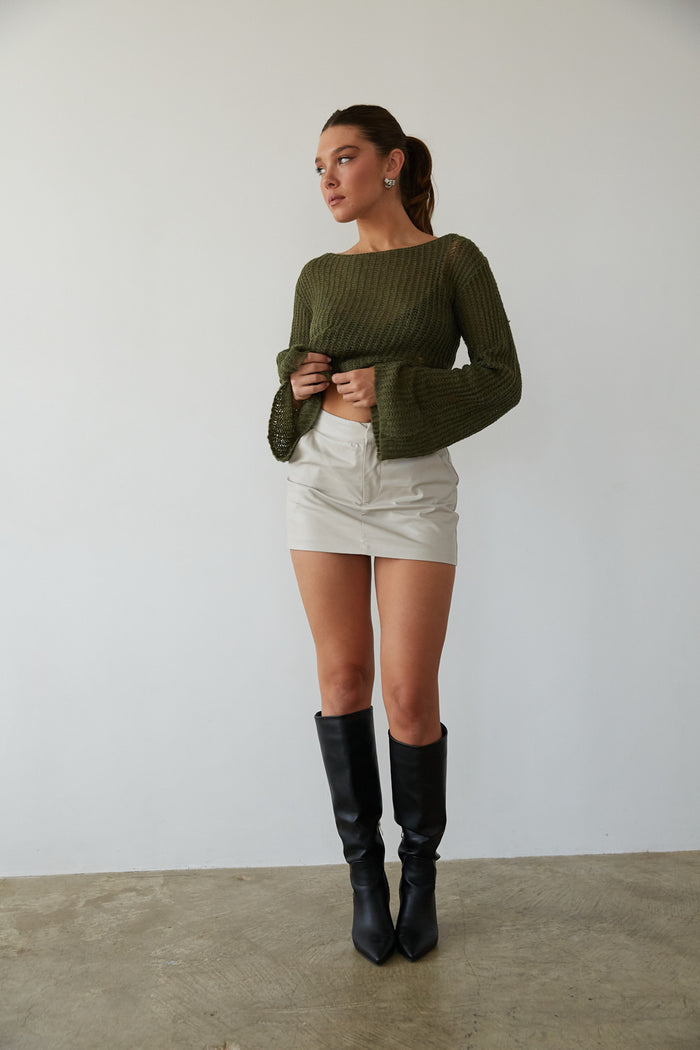 Jaylen Faux Leather Mini Skort • Shop American Threads Women's