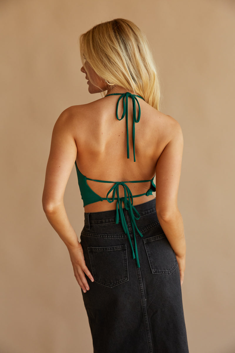 Jenna Cowl Neck Halter Top • Shop American Threads Women’s Trendy