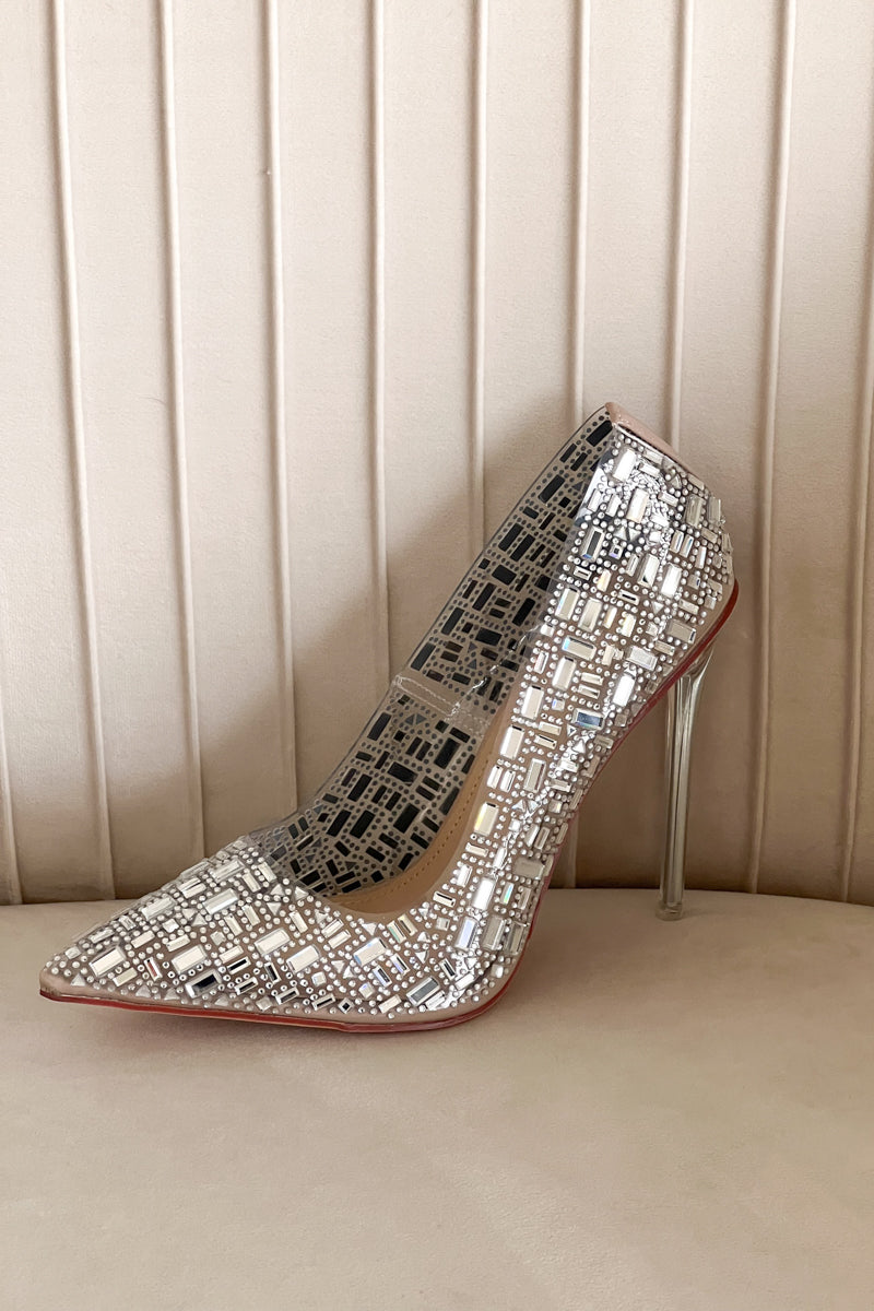 Silver glitter heels | boohoo UK