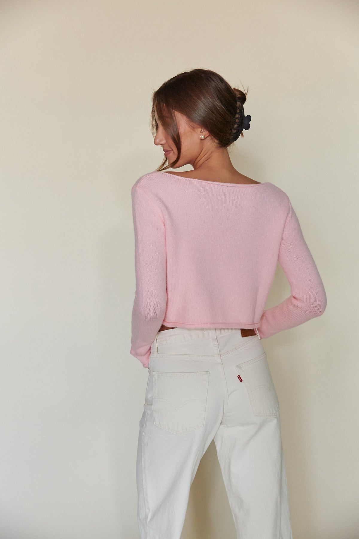 baby pink cropped knit sweater | bubblegum christmas aesthetic 
