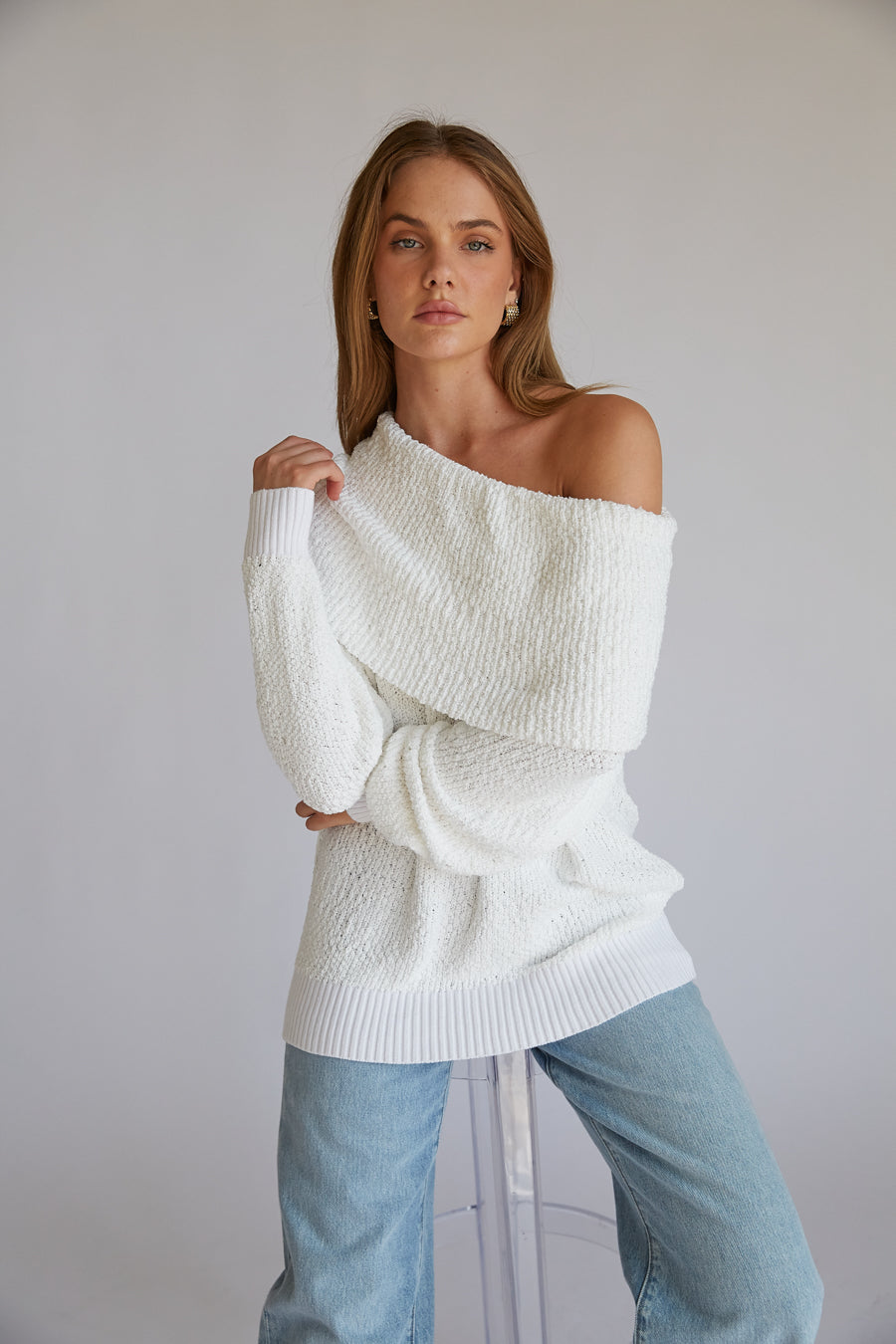 Kayla Plush Off the Shoulder Sweater | Shop American Threads Boutique