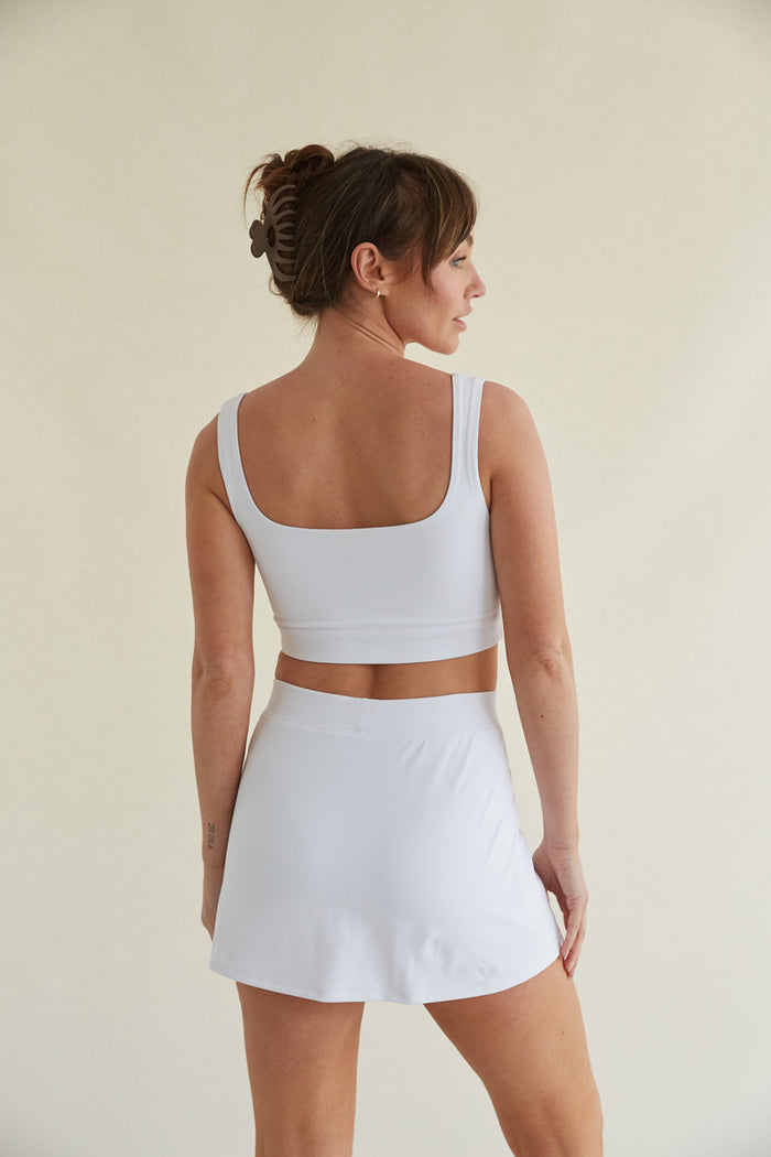 Kenzie Double Lined Crop Tank in White White / M Kenzie Double Lined Crop Tank in White White / M