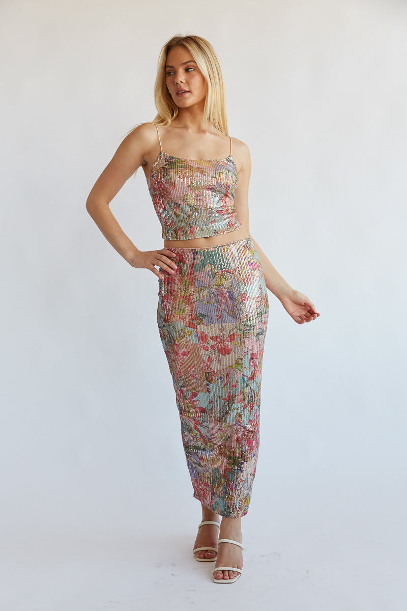Lana Sequin Maxi Skirt Set • Shop American Threads Women's Trendy