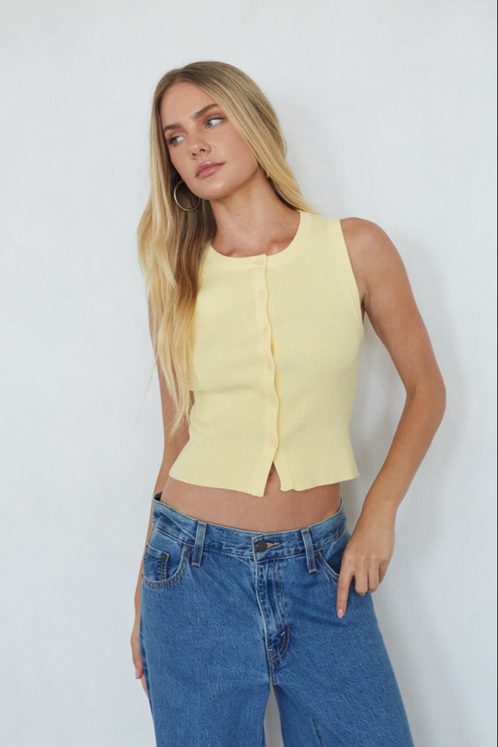 Lark Ribbed Button Up Tank Top Shop American Threads Boutique