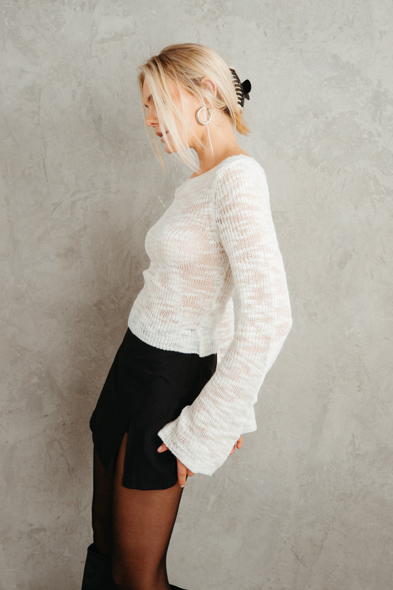white sweater top outfit ideas - white sweater outfit - fall fashion