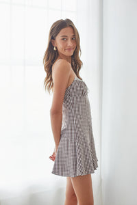 Liv Gingham Fit and Flare Mini Dress | Shop American Threads Dresses Navy / XS Liv Gingham Fit and Flare Mini Dress | Shop American Threads Dresses Navy / XS