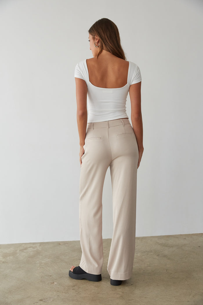 woman dress pants Lyna Wide Leg Trouser Pants • Shop American Threads Women's Trendy Online Boutique Dune / L
