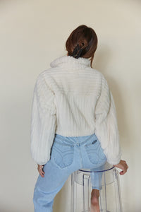 ice princess ivory fluffy cropped bomber jacket | trendy going out jacket
