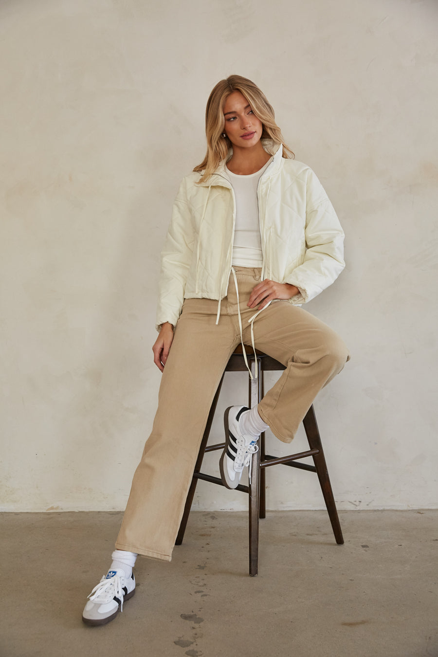 front-image | festive jacket | Christmas jacket | snow day jacket | warm outerwear | ivory outerwear | trendy winter jackets