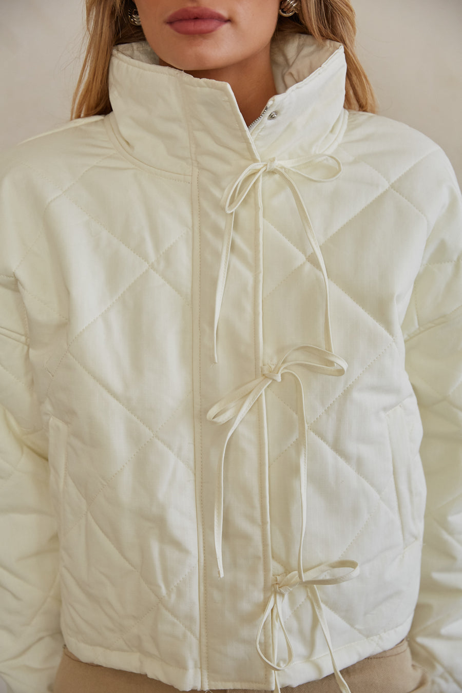 detail-image | front tie jacket | high neck jacket | fall jacket | fall coat | everyday jacket | festive jacket