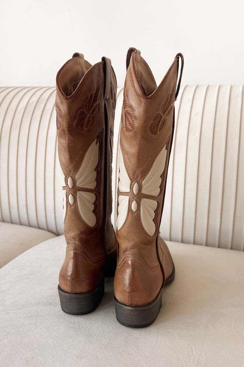 brown matisse butterfly mariposa cowboy boots