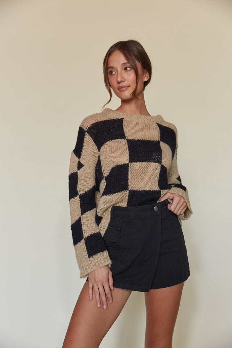 Melrose Checkered Sweater