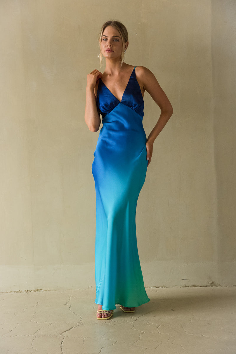 Maxi Dress Blue Gradient Dress Andromeda Cut-out Maxi Dress (Blue-Gradient) S Lagoon Gradient Drawstring Maxi Dress Blue Gradient Dress Andromeda Cut-out Maxi Dress (Blue-Gradient) S Lagoon Gradient Drawstring