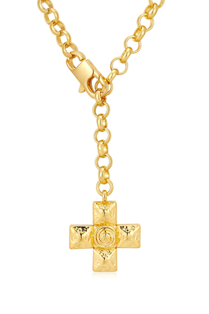 luv aj molten gold cross pendant necklace