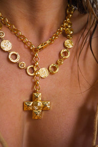 gold cross pendant necklace - luv aj