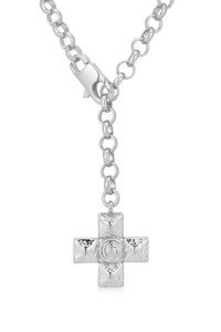 silver gold cross necklace by luv aj