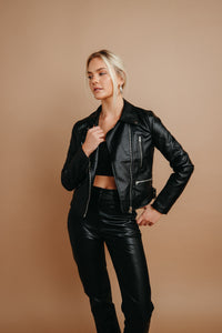 cute faux leather coat for winter | vegan leather boutique 