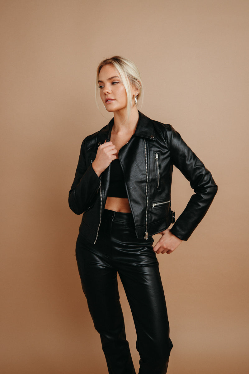 Pamela Faux Leather Jacket