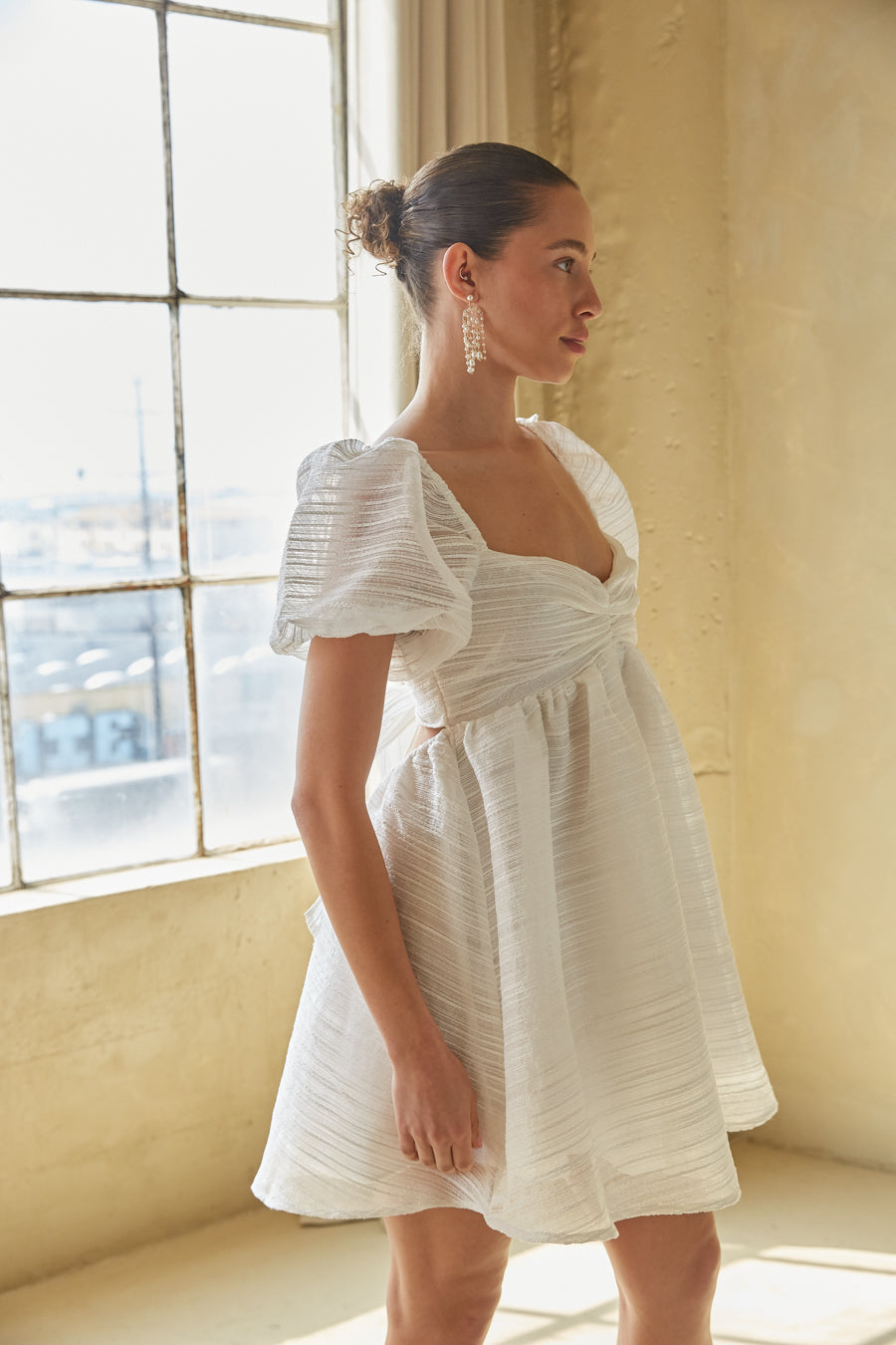 Parisa Puff Sleeve Babydoll Dress • American Threads Dress Boutique