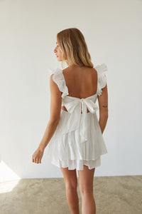 Pepper Open Back Ruffle Babydoll Mini Dress • Shop American Threads Ice Blue / M