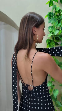 black-image | polka dot midi dress