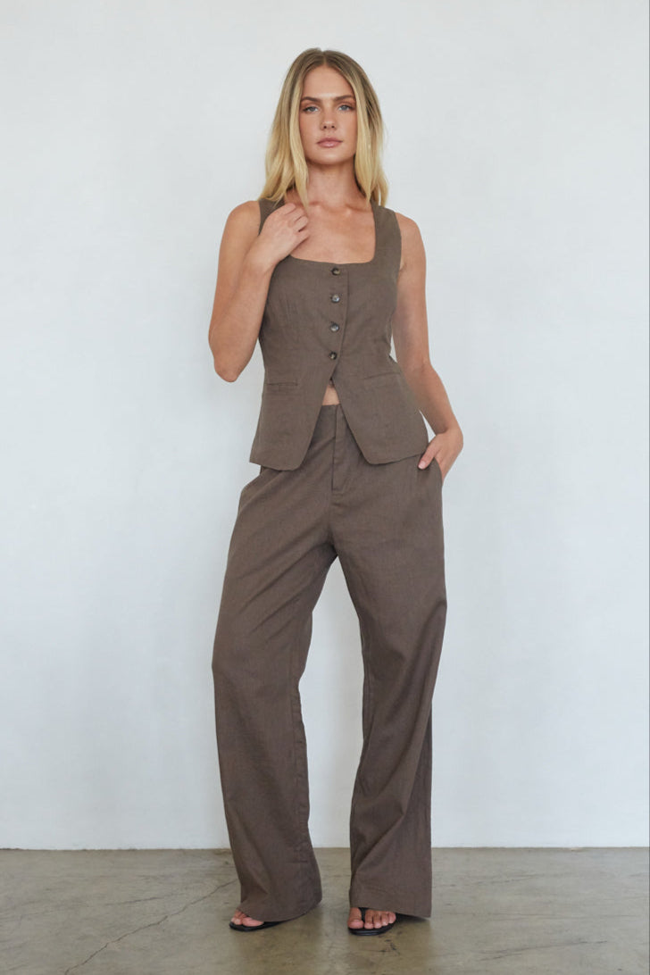 ベスト/ジレ Ameri VINTAGE - LLIC BUTTON TAILORED VEST Rina Button Up Vest | Shop American Threads Boutique