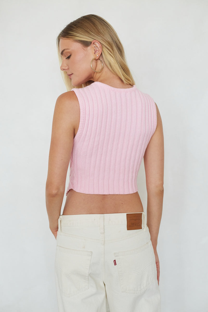 Robin Sleeveless Knit Sweater Tank Top | American Threads Boutique