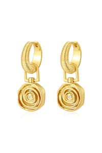 gold rosette coil charm hoops by luv aj