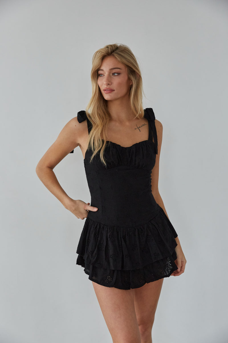 Sabrina Eyelet Lace Romper • Shop American Threads Women's Trendy Online Boutique