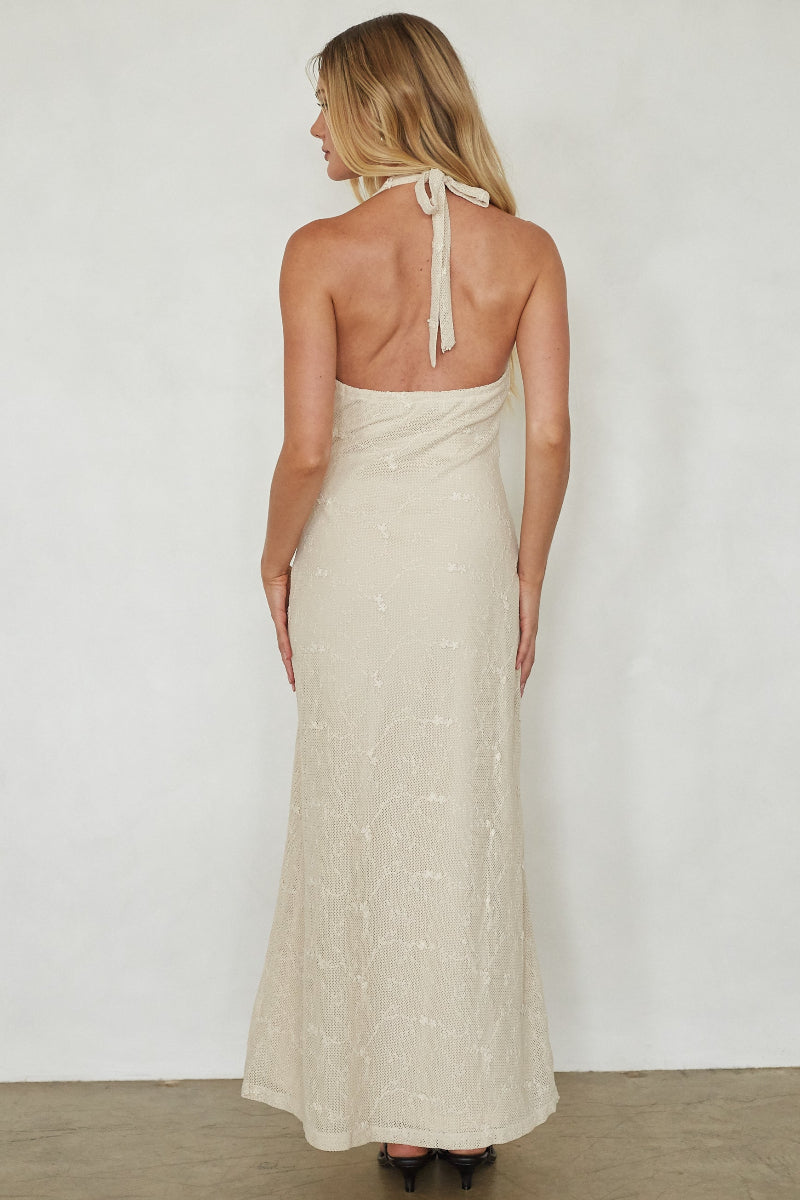 Savvy Halter Knit Maxi Dress | Shop American Threads Boutique Ivory / L Savvy Halter Knit Maxi Dress | Shop American Threads Boutique Ivory / L