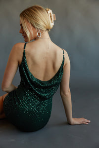 Selena Open Back Sequin Mini Dress American Threads Women's Boutique Black / L Selena Open Back Sequin Mini Dress American Threads Women's Boutique Black / L