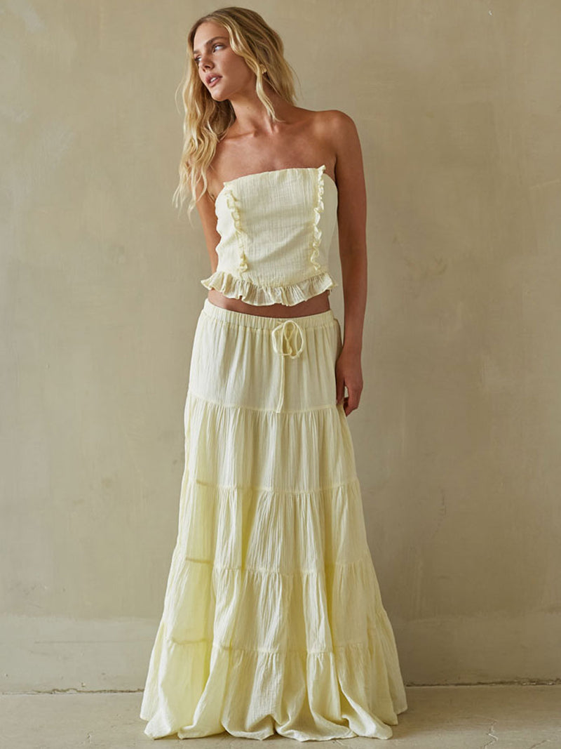 Simona Ruffle Tube Top