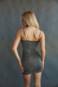 Steph Glitter Bodycon Mini Dress Shop American Threads Women's Trendy Online Boutique Black / M Steph Glitter Bodycon Mini Dress Shop American Threads Women's Trendy Online Boutique Black / M