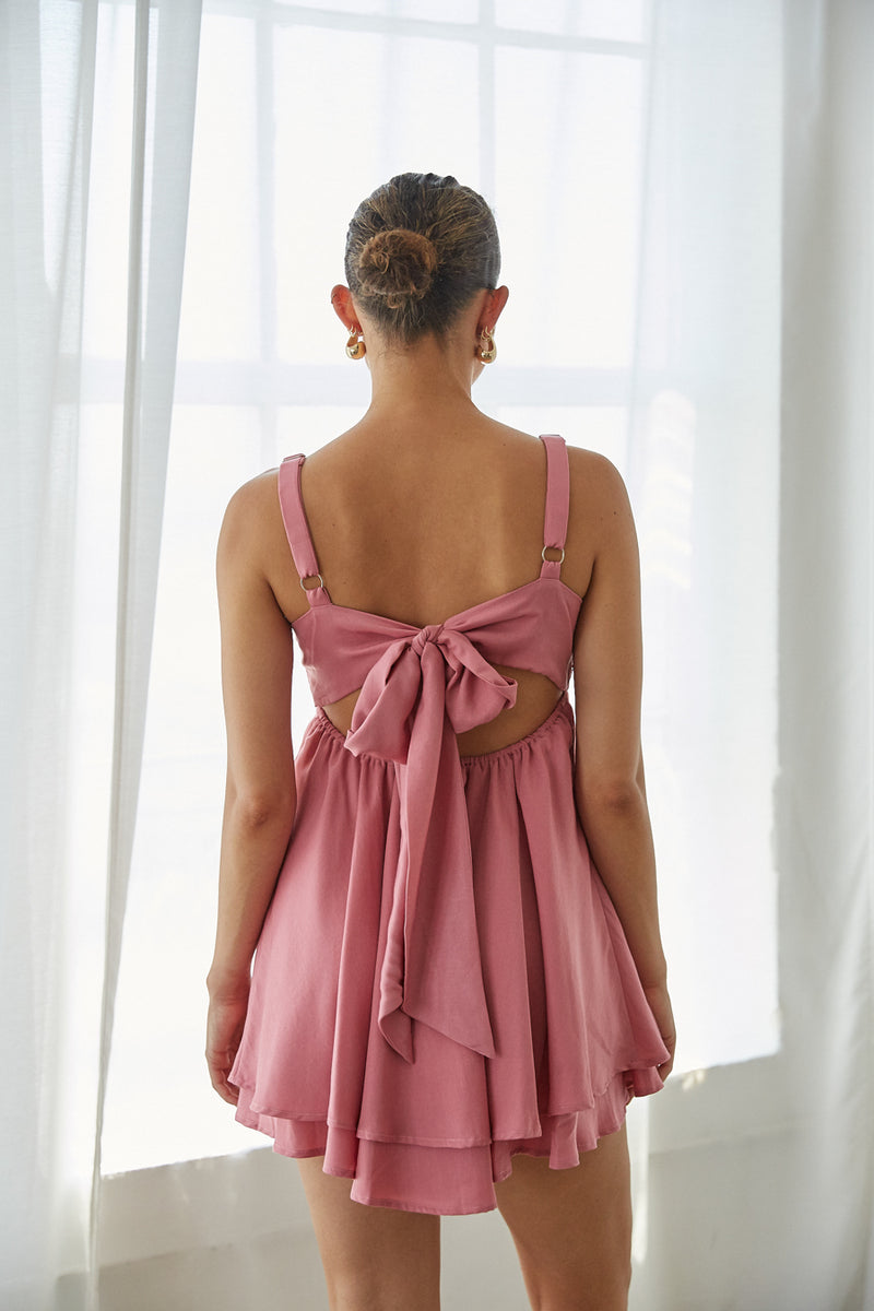 Suki Twist Front Open Back Babydoll Mini Dress | Shop American Threads Suki Twist Front Open Back Babydoll Mini Dress | Shop American Threads