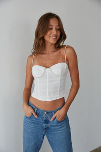 white rhinestone corset top - rhinestone mesh crop top - bachelorette party outfit inspo