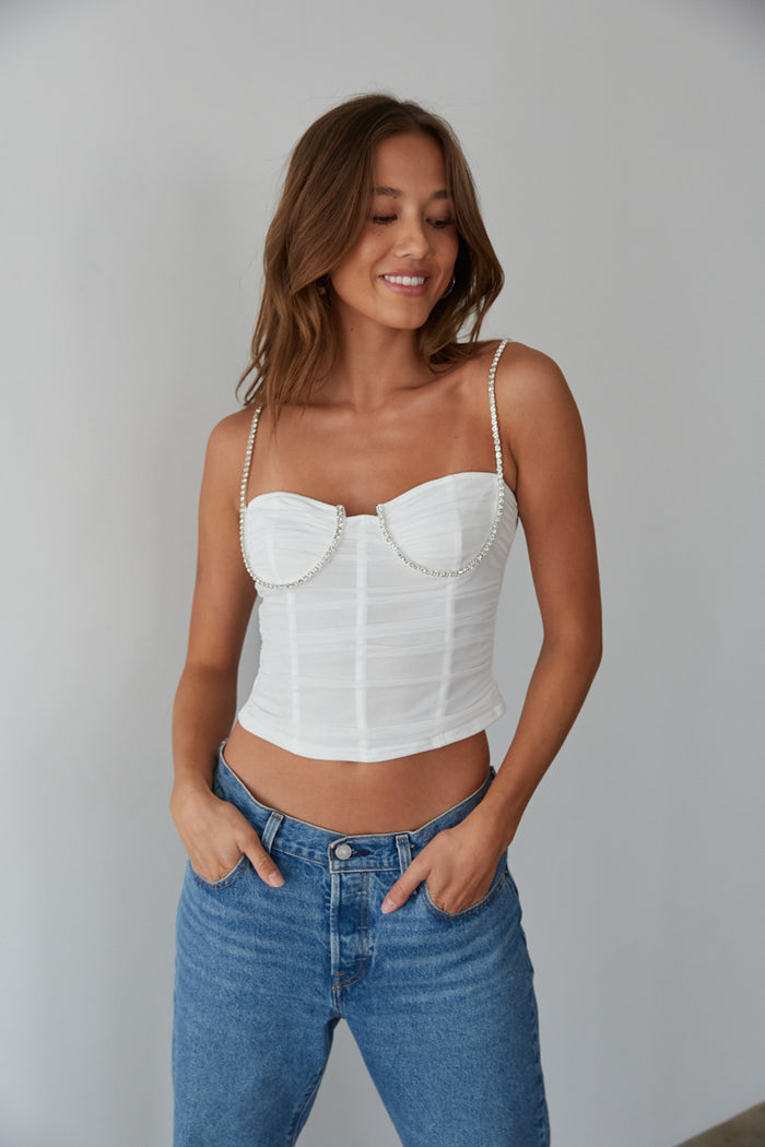 Mia Smoothing One Shoulder Crop Top in Pink - American Threads