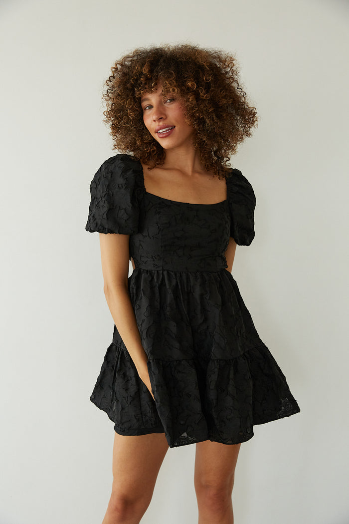 Whitley Tie Back Puff Sleeve Babydoll Mini Dress Shop American Threads Women's Trendy Online Boutique Mint / M Whitley Tie Back Puff Sleeve Babydoll Mini Dress Shop American Threads Women's Trendy Online Boutique Mint / M