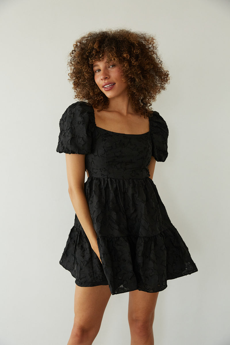 Whitley Tie Back Puff Sleeve Babydoll Mini Dress Shop American Threads Women's Trendy Online Boutique Mint / M Whitley Tie Back Puff Sleeve Babydoll Mini Dress Shop American Threads Women's Trendy Online Boutique Mint / M