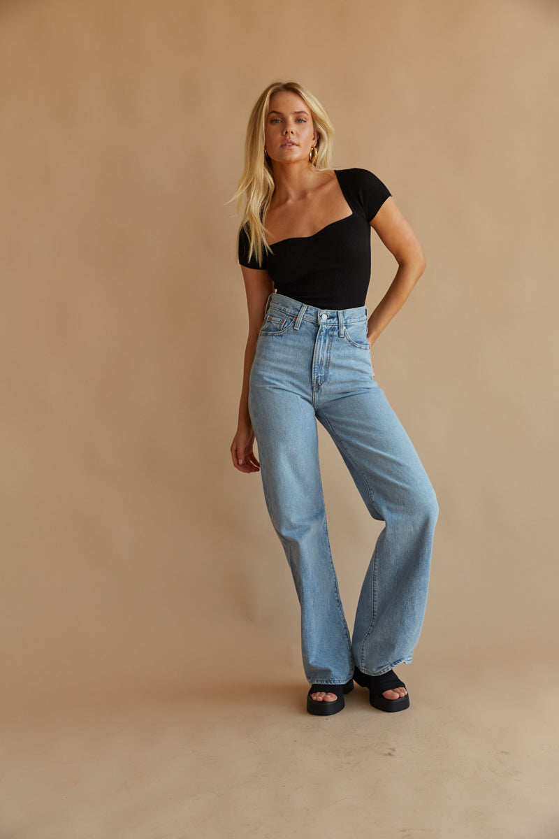 levi's ribcage wide leg jeans in far and wide - wide leg jeans - A6081-0002
