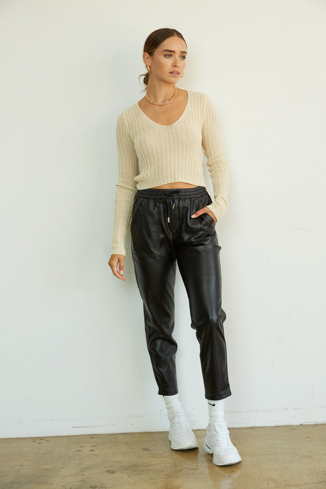 Blank NYC Dani Leather Joggers • Shop American Threads Women's