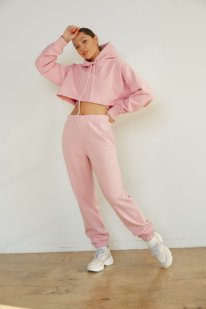Sunday Skin Girlfriend Crop Hoodie In Pink • Shop American Threads