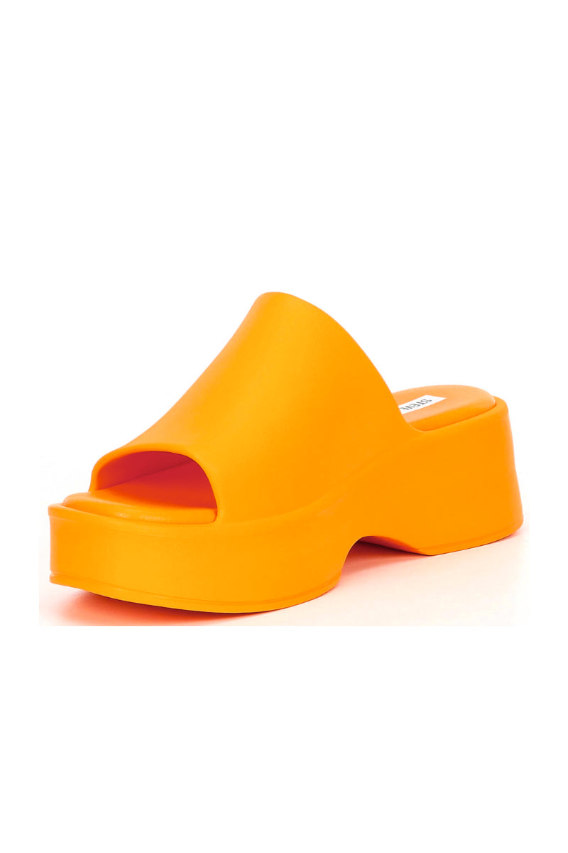 orange foam slide sandals