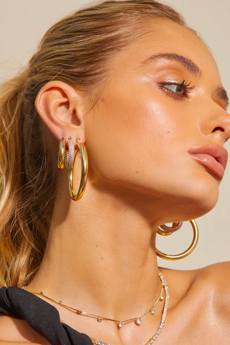 layered gold hoop earrings from luv aj