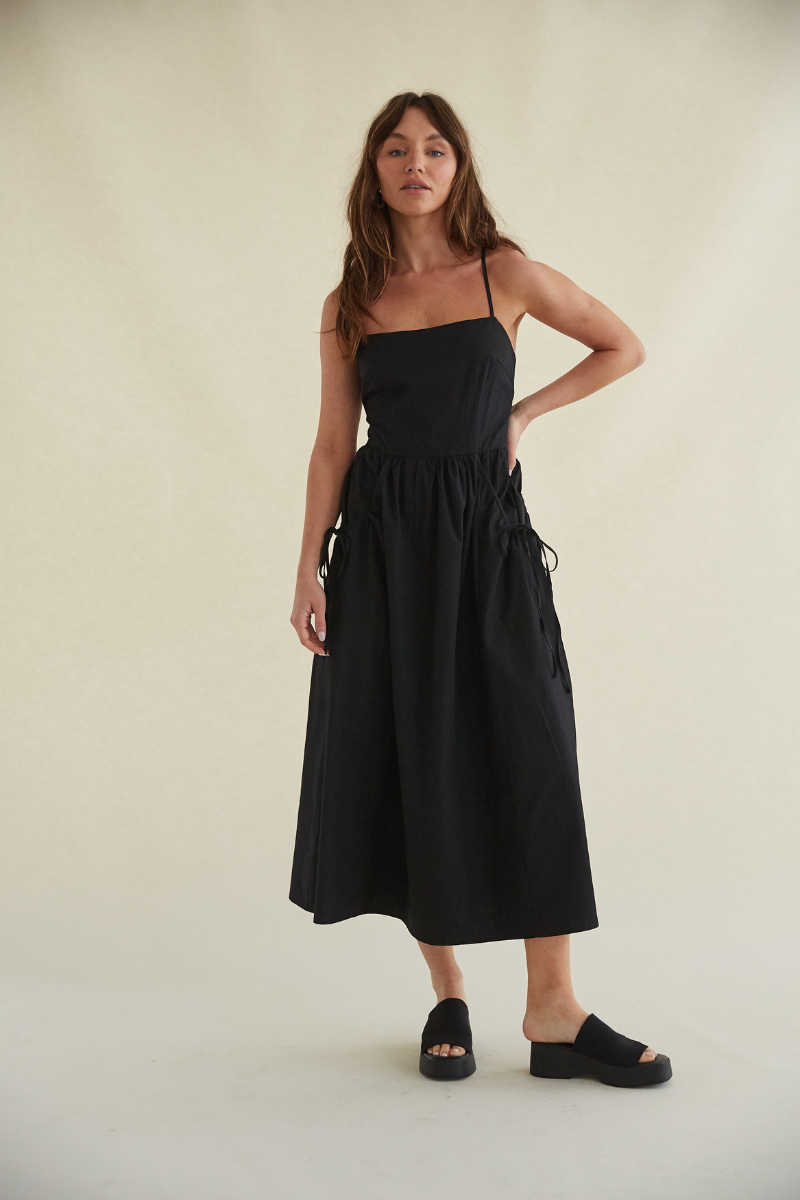 black tie back maxi dress - black maxi dress for spring and summer