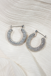 silver pave hoops by luv aj