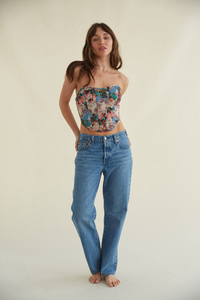 lace-up floral corset top - spring and summer fashion trends - trendy corsets for spring and summer