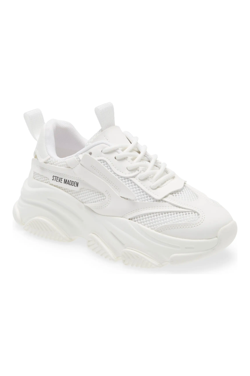 chunky white steve madden sneaker