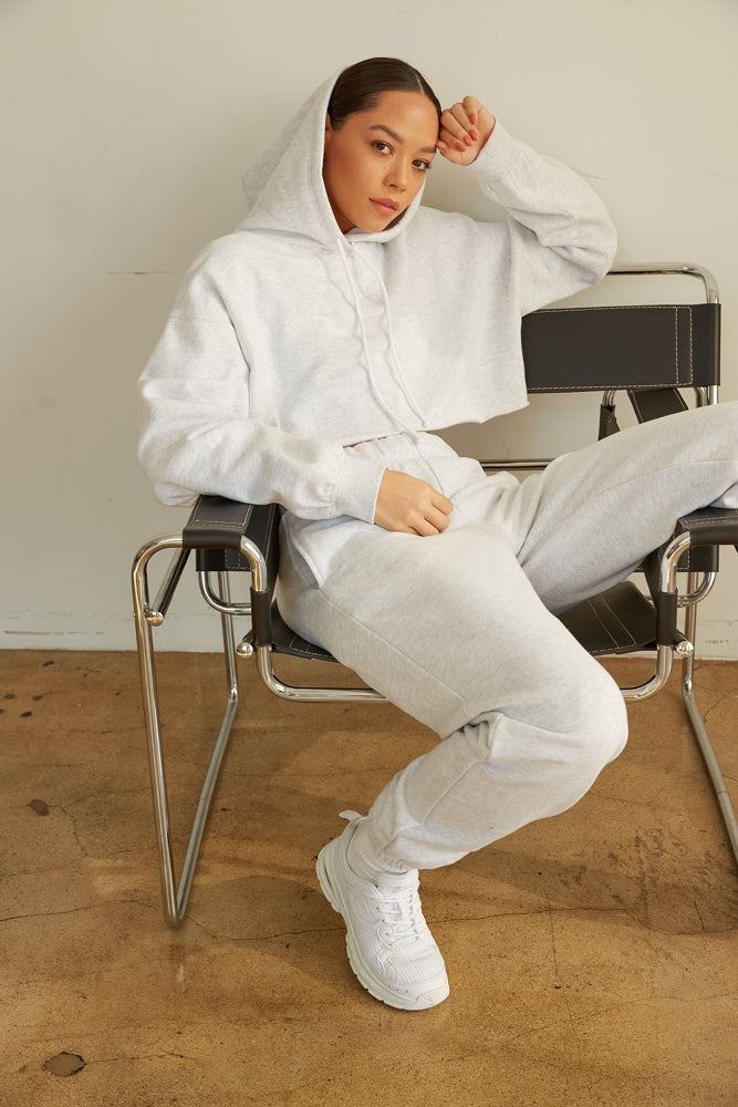 cropped boxy hoodie.