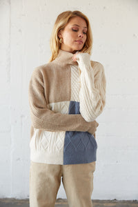 Tyler Colorblock Turtleneck Sweater